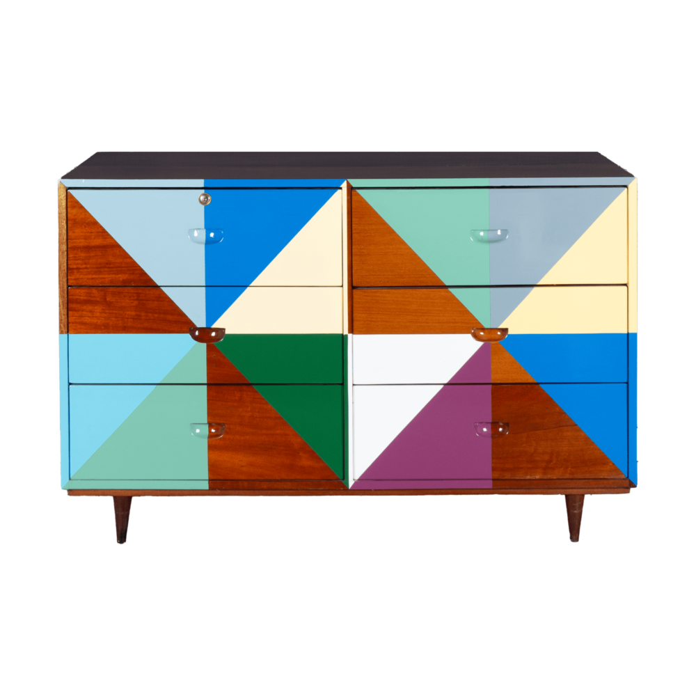 1960s Mid-Century Modern Geometric Dresser